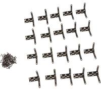 AWWVRLMM Cerniere di Testa, Cerniere for Porte, Chiusure a Scatto, 20 Pezzi Cerniera a Molla con Supporto a 90 Gradi a for cassapanche in Legno, Oro(Bronze)