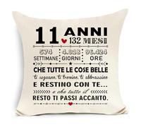 Awyuan 11° Compleanno Copricuscino per Amico Figlia Figlio Sorella Fratello Nipote Cugini 11° Compleanno Regalo Ispiratore
