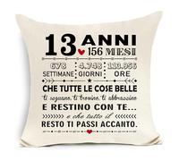Awyuan 13° Compleanno Copricuscino per Amico Figlia Sorella Fratello Nipote Cugini 13° Compleanno Regalo Ispiratore