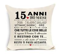 Awyuan 15° Compleanno Copricuscino per Amico Figlia Sorella Fratello Nipote Nipote Nipote Nipote Cugini 15° Compleanno Regalo Ispiratore