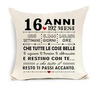 Awyuan 16° Compleanno Copricuscino per Amico Figlia Sorella Fratello Nipote Nipote Nipote Nipote Cugini 16° Compleanno Regalo Ispiratore