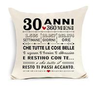 Awyuan Copricuscino per 30° compleanno per donne uomini amico sorella fratello compagni di classe collega moglie marito regalo di 30° compleanno regalo ispiratore