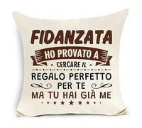 Awyuan Copricuscino per Fidanzata, Stampa con Lettere, 45 x 45 cm, Confezione da 1, Colore: Fidanzata