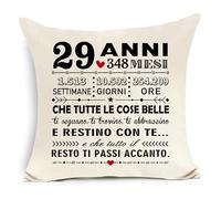 Awyuan Copricuscino per il 29° compleanno per donne uomini amico sorella fratello compagni di classe collega moglie marito regalo per il 29° compleanno regalo ispiratore