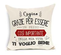 Awyuan Fodera per cuscino regalo per il cugino Grazie per essere un pezzo così importante della mia vita Ti Voglio Bene Regalo di compleanno Regalo di Natale commemorativo per la laurea