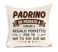 Awyuan Ho provato a cercare il regalo perfetto per te ma tu hai già me Copricuscino per Padrino Compleanno Regalo di Natale Regali decorativi souvenir (Padrino-a)