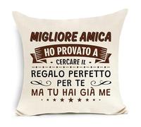 Awyuan Ho provato a cercare il regalo perfetto per te ma tu hai già me Divertente copricuscino per Migliore amica Regalo di amicizia Compleanno Laurea Regalo di Natale (Migliore amica-a)