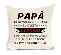 Awyuan Ogni volta che riposi su questo cuscino Regali originali Copri cuscino per papà Regali per la festa del papà Regalo di compleanno Natale (Papà-d)