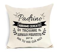 Awyuan Padrino abbiamo cercato di trovare il regalo perfetto per te ma tu hai già noi Copricuscino per Padrino Compleanno Regalo di Natale Regali decorativi Souvenir (Padrino-b)