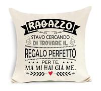 Awyuan Ragazzo Stavo cercando di trovare il regalo perfetto per te ma mi hai già preso Copri cuscino divertente per ragazzo Regalo di compleanno Regalo di Natale Regalo di laurea