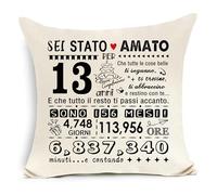 Awyuan Regali per il 13° compleanno Fodera per cuscino per ragazzi Figlio Nipote Fratello Nipote Regalo di compleanno per ragazzi di 13 anni Regalo di compleanno ispiratore per adolescenti