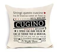 Awyuan Regalo per cugino Spero che ogni volta che lo terrai tra le braccia ti ricorderà quanto ti voglio bene Fodera per cuscino Regalo per cugino Compleanno Natale Regalo di laurea