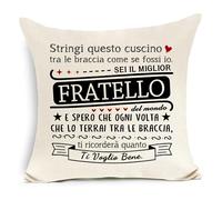 Awyuan Regalo per il fratello Spero che ogni volta che lo terrai tra le braccia ti ricorderà quanto ti voglio bene Fodera per cuscino per il fratello Regali di laurea, compleanno e Natale