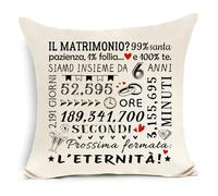 Awyuan Regalo per il sesto anniversario di matrimonio Copricuscino per moglie e marito 6 anni di matrimonio Regalo romantico per coppie