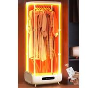 AWYYA Macchina Che Stira e Piega i Vestiti, Stiratrice Automatica Pieghevole, Potenza 800 W, Circolazione dell'Aria Calda a 360°/Timer Intelligente da 240 Minuti