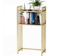 AWYYA Xuanning Store Libreria da Scrivania, Ripiani da Scrivania, Semplice Scaffale a Due Livelli, Struttura a Forma di H, Telaio in Acciaio Spesso, Piedino Regolabile, 36x26x90 Cm(36x26x90cm - gold)