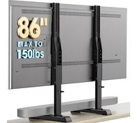 AX WABER Supporto TV da tavolo con gambe regolabili in altezza per TV di ricambio per la maggior parte dei televisori piatti curvi da 37 a 86 pollici, piedini in acciaio per TV fino a 68 kg con