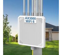 AX3000 WiFi 6 Estensore esterno a lungo raggio, IP67 impermeabile Wireless Access Point Signal Booster, VunLink 5G+2.4G Dual-Band WiFi Repeater, 5 × 8dBi antenne, modalità mesh, per Starlink, Yard