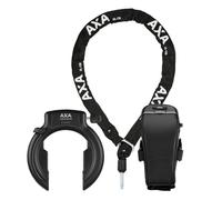 AXA Imsenso L Rahmenschloss AZ + Ulc 130 Plug-in Chain + Satteltasche, Lucchetto per Telaio Adulti (Unisex), Nero, Taglia Unica