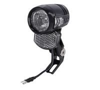 AXA Blueline 30 E-Bike 6 - 12 V - Luce LED bicicletta - 30 Lux - 50 m raggio di vista - 3.000 m - Visibile dal lato - Omologato StVZO, nero, 93950095KB