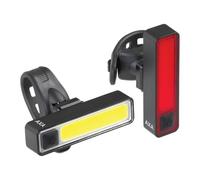 AXA Niteline Slim USB Set di luci per bicicletta - Luce anteriore da 70 lumen e luce posteriore da 20 lumen - Ricaricabile tramite USB-C - 6 ore di autonomia