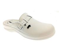 AXA SHOES Ciabatta Sanitaria Professional Made in Italy Vera Pelle Sanità - Ristorazione Certificazione DPI - Colore Bianco - Numero 44