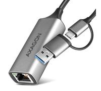 AXAGON ADE-TXCA Adapter USB-C+ USB-A titangrau Nic 1000 Mbps Ethernet USB Typ C