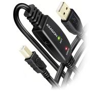 Axagon ADR-210B USB 2.0 A-M - B-M active connecting/repeater cable 10m - Kabel - Digital/Daten cavo USB USB A USB B Nero