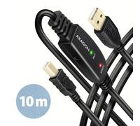 Axagon ADR-210B USB 2.0 A-M - B-M active connecting/repeater cable 10m - Kabel - Digital/Daten cavo USB USB A USB B Nero