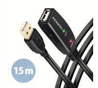 Axagon ADR-215 USB 2.0 A-M - A-F active extension/repeater cable 15m - Kabel - Digital/Daten cavo USB USB A Nero