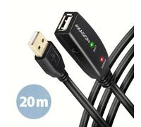 Axagon ADR-220 USB 2.0 A-M - A-F active extension/repeater cable 20m - Kabel - Digital/Daten cavo USB USB A Nero