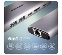 AXAGON HMC-6G2L 2x USB-A 10Gbps 1x USB-C 4K/60Hz HDMI RJ-45 USB 3.2 Gen 2 hub