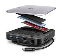 AXAGON HMC-Ufo USB-C Hub M.2 SATA/NVMe 1 Gbit/s Ethernet 384 kHz Audio