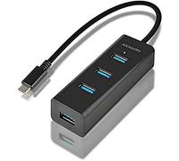 AXAGON HUE-S2C USB-C 3.1 CHARGING 4 porte HUB, Adattatore USB Multiplo, Sdoppiatore Porte USB con supporto di ricarica rapida e alimentazione Cavo 0,4 m