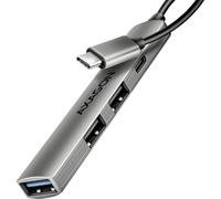 Axagon HUB USB HUE-STC, 4x USB ALU STRIP hub, 1x USB-A 5Gbps, 2x USB-A & 1x USB-C 480Mbps, kabel USB-C 12cm USB 3.2 Gen 1 (3.1