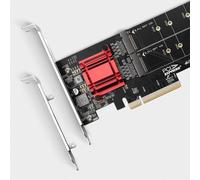 AXAGON PCEM2-ND PCIe Adapter For Two M2 SSDs with NEW