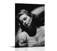 AXAYNIMD Stampa artistica da parete su tela, motivo: stella del cinema Ingrid Bergman, ombra chiara, poster decorativo moderno, per camera da letto, 50 x 75 cm
