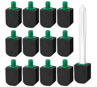 AXBMM 12 pezzi in pietra pomice con manico lungo per WC, rimuove con forza macchie di calcare, anello di acqua dura, blocco di pulizia per piscine, vasche da bagno, lavello griglia (nero)