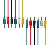 AxcessAbles TRS18-Patch115 - Confezione da 6 cavi per strumenti bilanciati TRS da 3 mm a 3 mm TRS per chitarra e pedale, 1,5 m, colore: rosso/giallo/blu/verde/nero/bianco