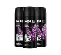 Axe Body spray Excite deodorante senza alluminio garantisce 48 ore per una protezione efficace contro gli odori corporei, 3 x 150 ml