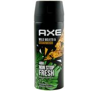 Axe Deodorante spray per il corpo Wild Mojito & Cedarwood senza alluminio, combatte i batteri che causano odori e gli odori sgradevoli, 150 ml, 1 pezzo