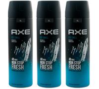 Axe Ghiaccio Chill Deodorante Spray 3 X 200ml Corpo XL-GRÖSSE