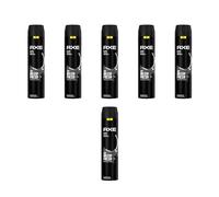 Axe Spray per il corpo, nero, senza sali di alluminio, 6 x 250 ml, deodorante per uomini, uomini e uomini