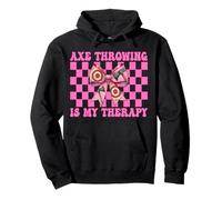Axe Throwing Is My Therapy Axe Thrower Ragazza Mamma Festa della mamma Felpa con Cappuccio