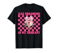 Axe Throwing Is My Therapy Axe Thrower Ragazza Mamma Festa della mamma Maglietta
