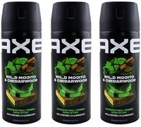 Axe WILD MOJITO Deodorante Spray 48H 0% Alu 3 x 150 ml New Design