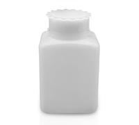 AXEL COLOR Bottiglia in Plastica HDPE Rettangolare a Collo Largo, 1000 ml, Bianco Neutro, Tappo a Vite con Anelli per Sigillo, tappo e sottotappo inclusi, Set da 12 Pezzi