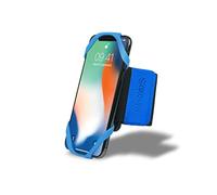AXELENS Fascia 3 in 1 Azzurro per Polso, Braccio e Manubrio - Supporto Universale per Smartphone 4,5-7″ con Rotazione 360° - Ideale per Corsa, Bici, Palestra, Outdoor & Attività Sportive