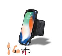 AXELENS Fascia 3 in 1 Nera per Polso, Braccio e Manubrio - Supporto Universale per Smartphone 4,5-7″ con Rotazione 360° - Ideale per Corsa, Bici, Palestra, Outdoor & Attività Sportive