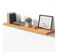 Axeman Mensola sospesa da parete, 122 cm, profondità 23,6 cm, 100% abete massiccio, montaggio a parete, con staffa invisibile, per soggiorno, camera da letto, cucina, bagno, decorazione, set da 1